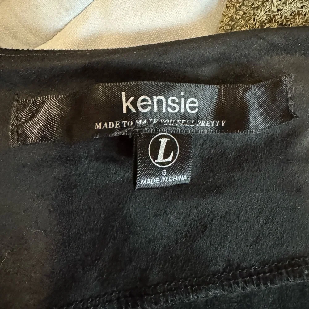 Kensie Black Fringe Faux Suede Jacket - Picture 5 of 7